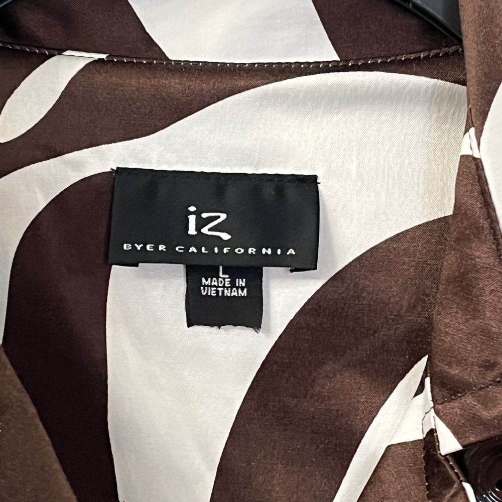 iz Byer California Vintage Brown and White Animal Print Coat L - Picture 7 of 7